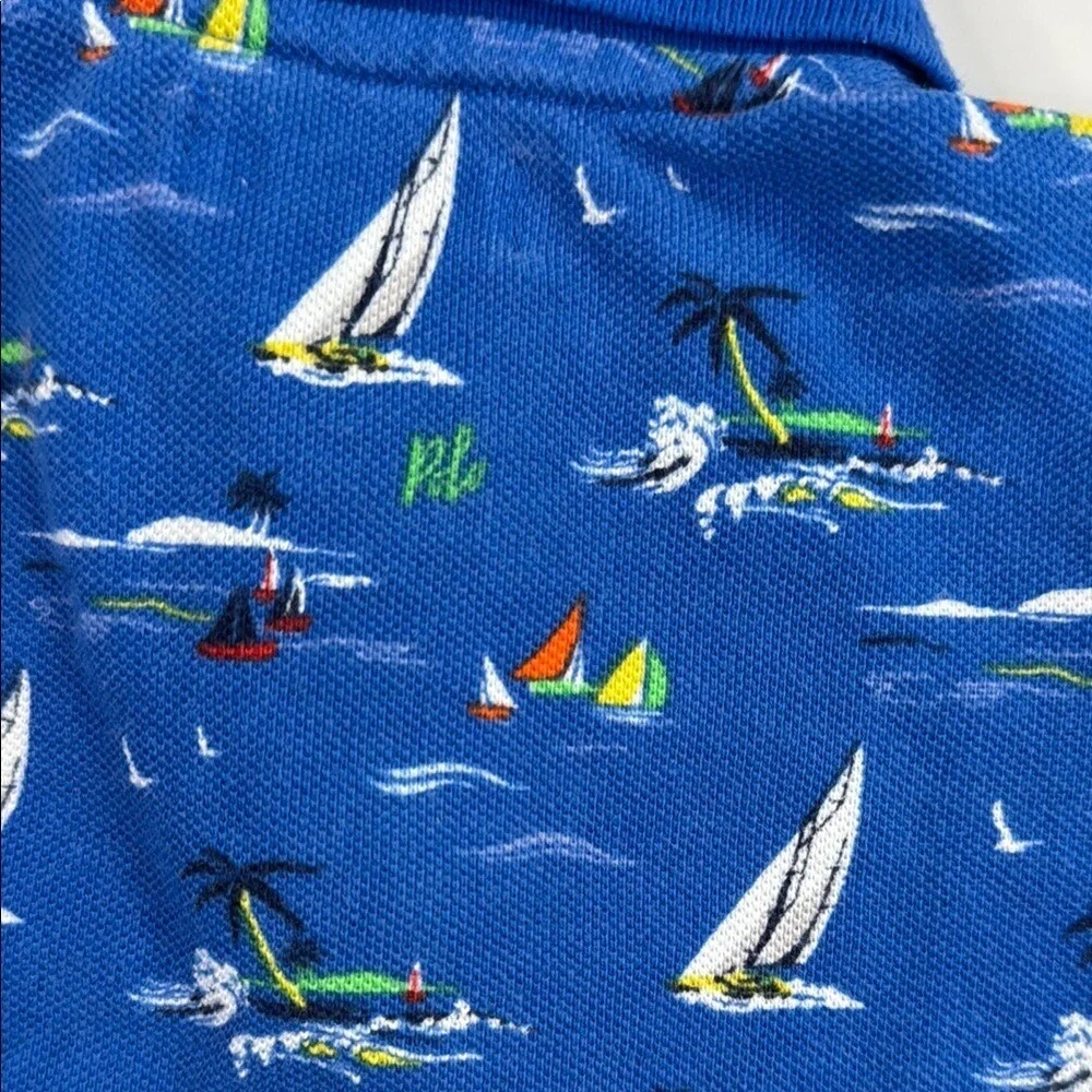 Ralph Lauren Infant Boys' Blue Nautical Polo Shirt Size 3m